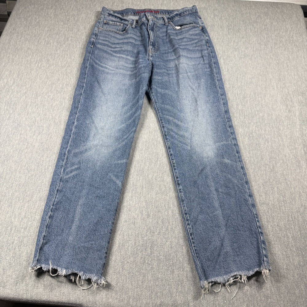 Lucky Brand Jeans Womens 10/30 Blue 90s Loose High Rise Crop Denim Raw Frayed